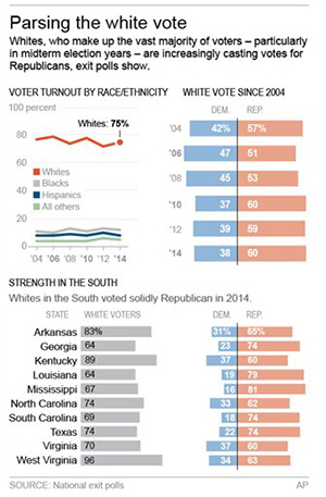 Graphical breakdown of voter turnout. Photo Credit: The Associated Press