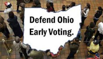 Attorneys for the state of Ohio have formally asked the full federal appeals court to review a lawsuit affecting the swing state's early voting schedule.