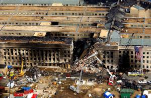 The damaged Pentagon after 9/11