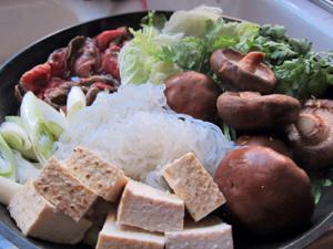 Sukiyaki ingredients