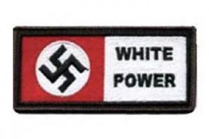 Swastika and "White Power" clothing patch